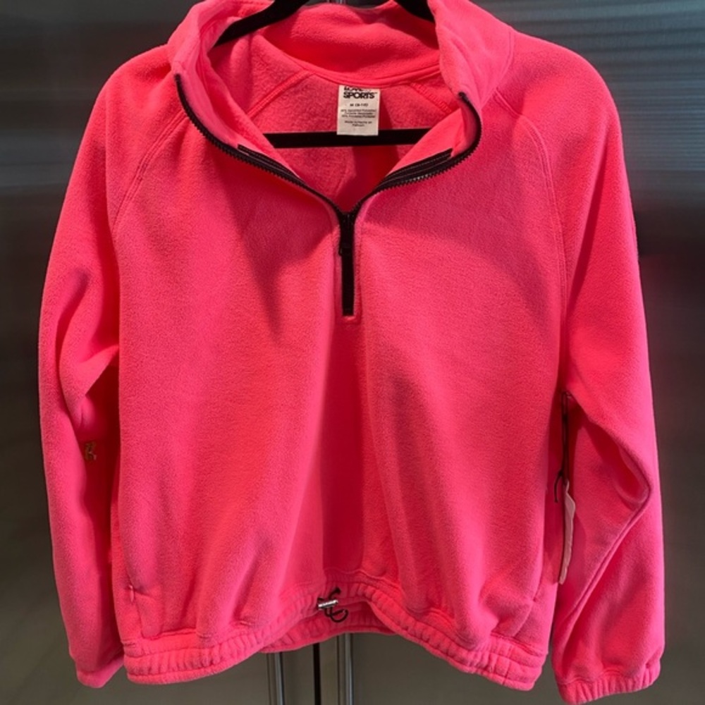 HOT PINK fleece by Love&Sports!Adjustable waist, pockets, black trim,zip close🩷